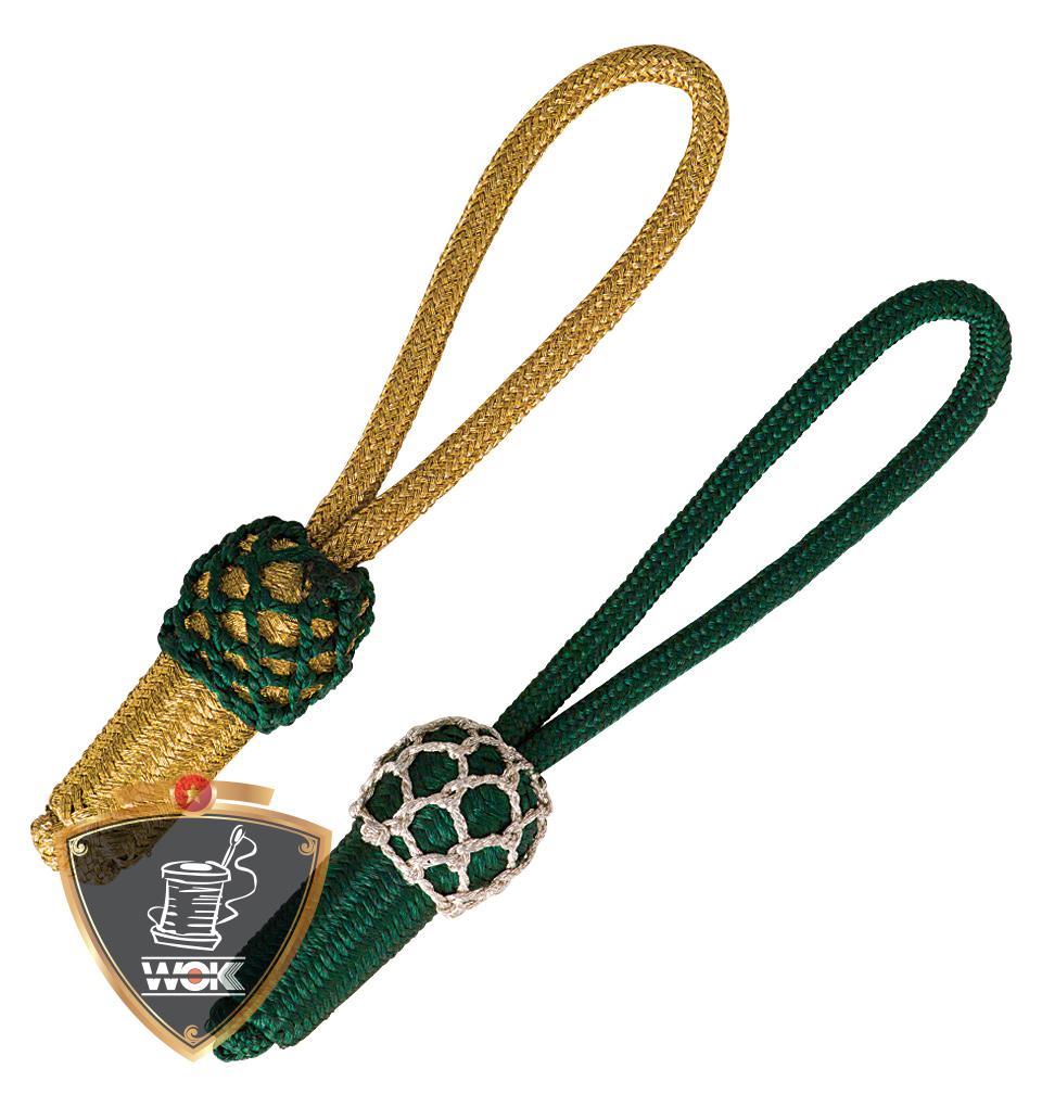 Accorn head cord, a blend of gold & silver metallic yarn
