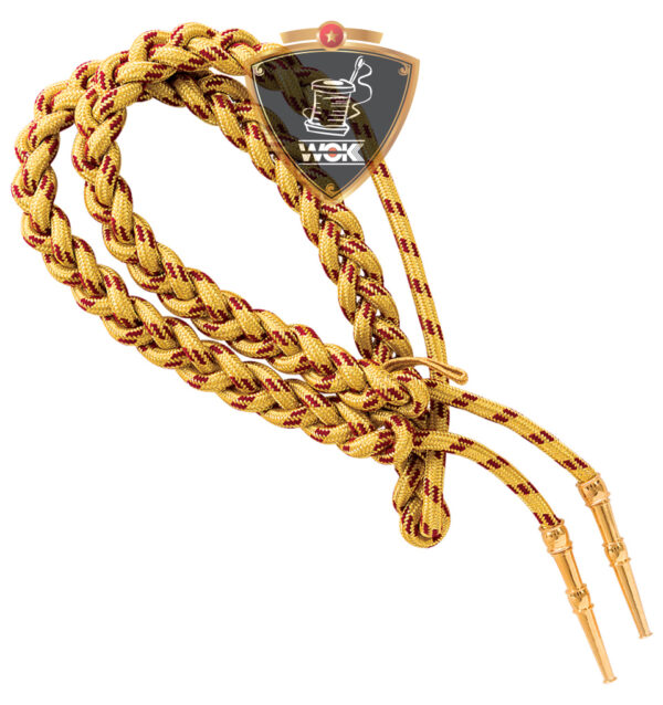Aguillettes, crafted from luxurious gold metallic yarn
