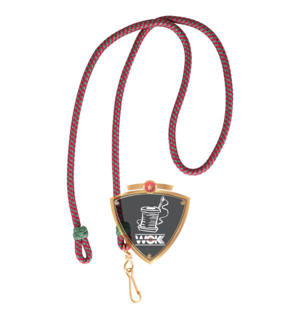 Whistle cord Maroon with green cross
