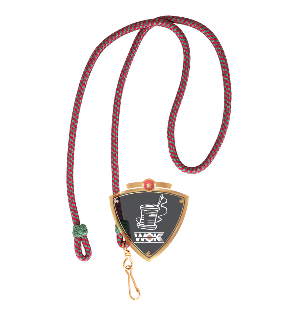 Whistle cord Maroon with green cross